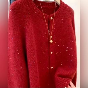 Chic Red Women's Cardigan